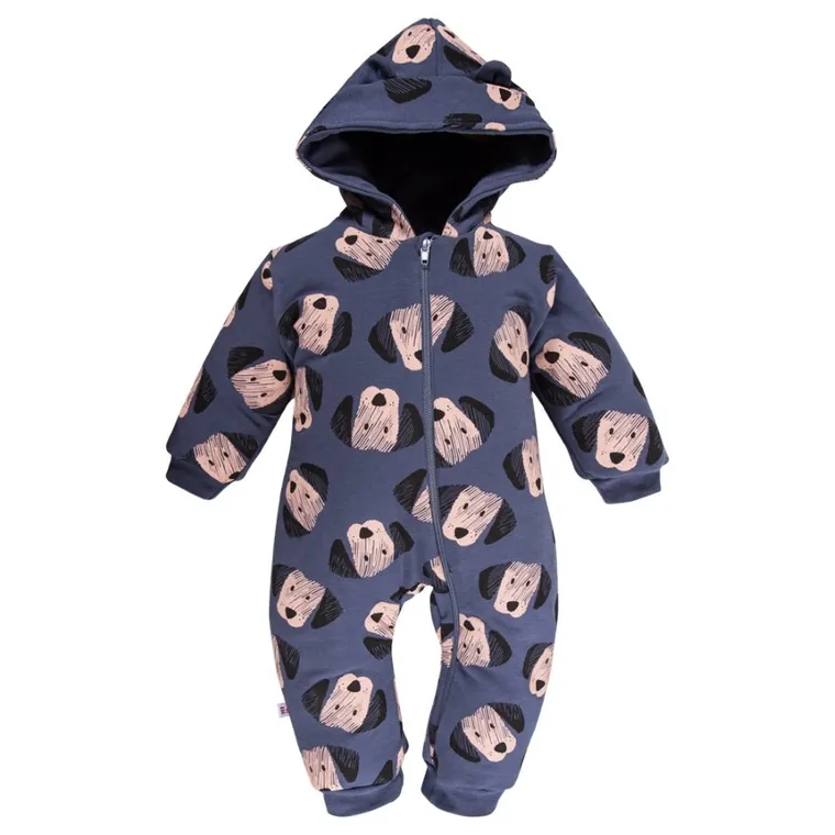 Kombinezon przejściowy chłopięcy z kapturem, granatowy, Eevi