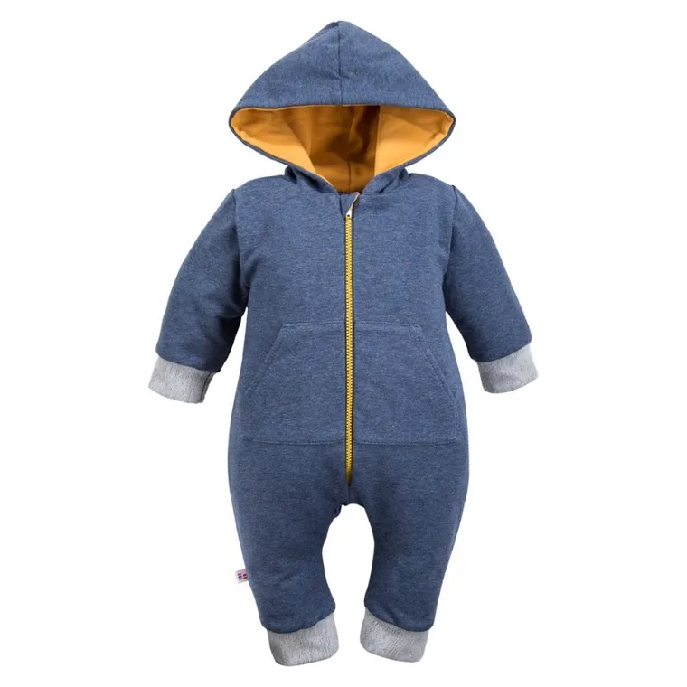 Kombinezon przejściowy chłopięcy z kapturem, granatowy, Eevi