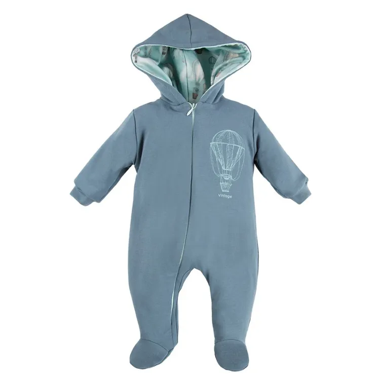 Kombinezon przejściowy chłopięcy z kapturem, niebieski, Eevi