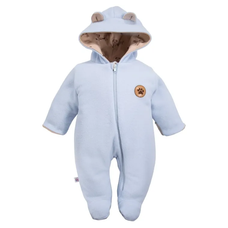 Kombinezon przejściowy chłopięcy z kapturem, ocieplany, niebieski, Eevi