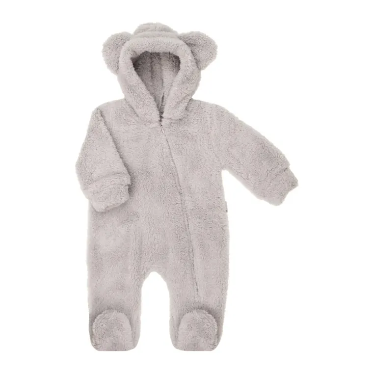 Kombinezon przejściowy chłopięcy z kapturem, ocieplany, szary, Nicol
