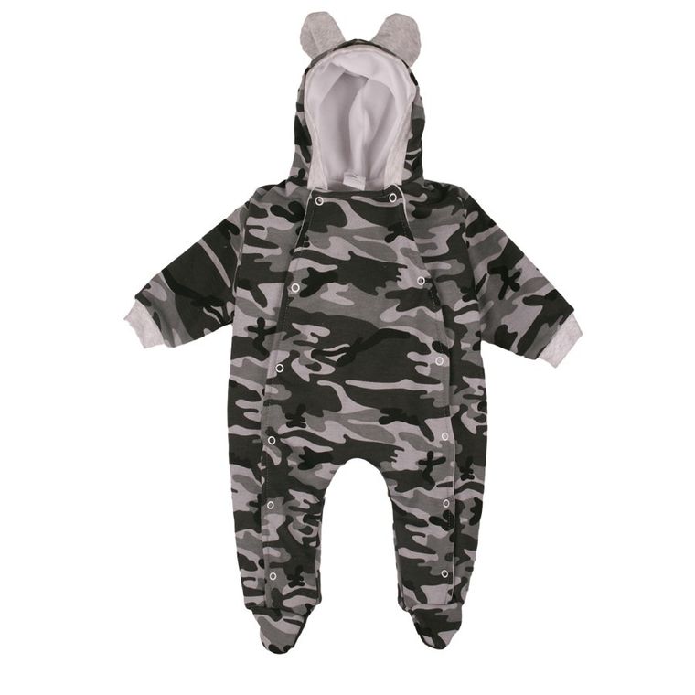 Kombinezon przejściowy chłopięcy z kapturem, szaro-czarny, Tup Tup