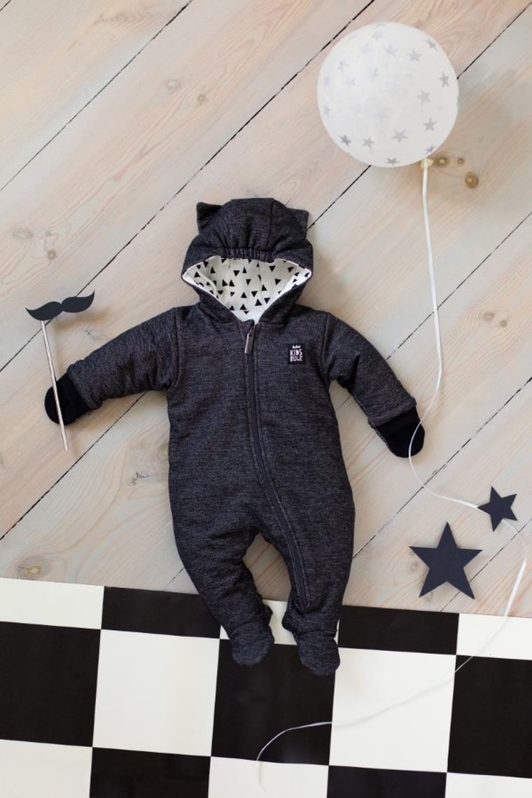 Kombinezon przejściowy dziecięcy z kapturem, ocieplany, granatowy, Happy Day, Pinokio