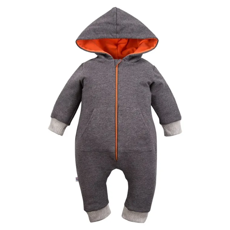 Kombinezon przejściowy dziecięcy z kapturem, szary, Eevi