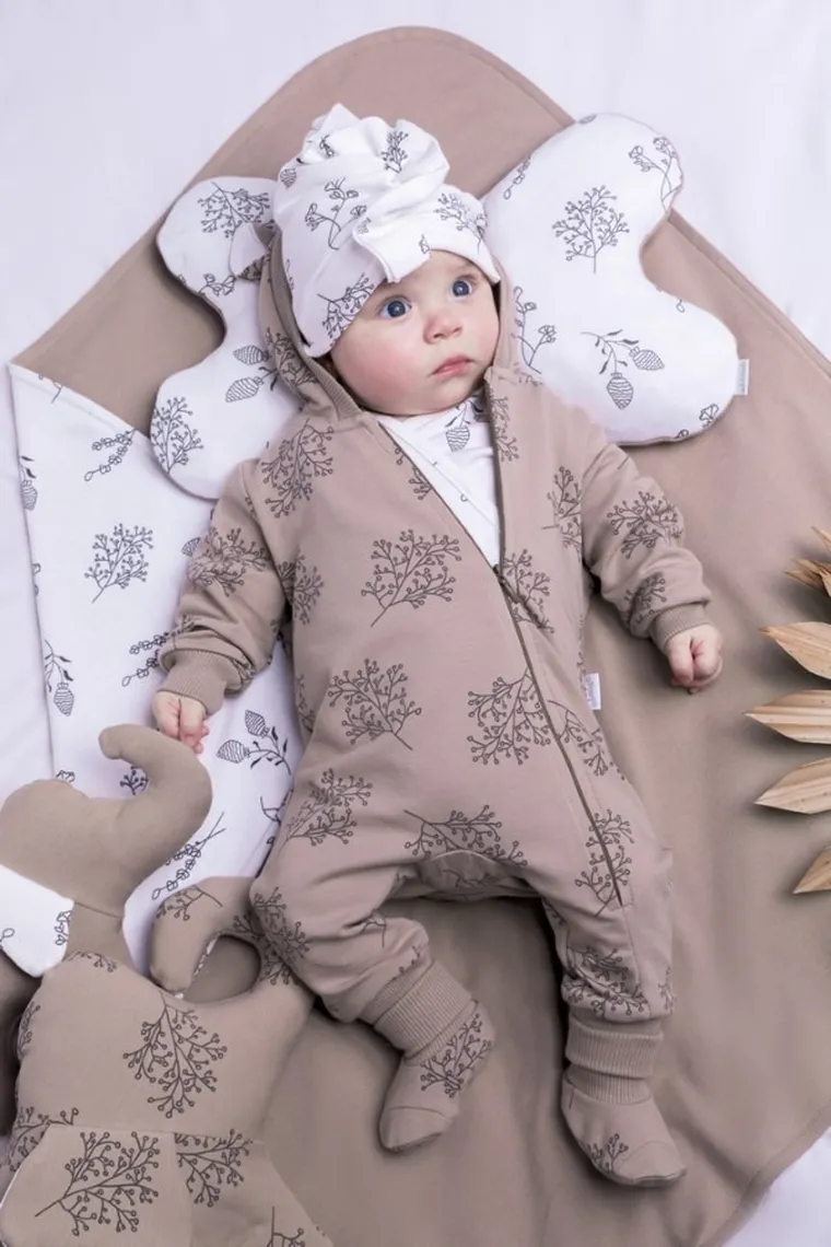 Kombinezon przejściowy dziewczęcy z kapturem, beżowy, Nicol