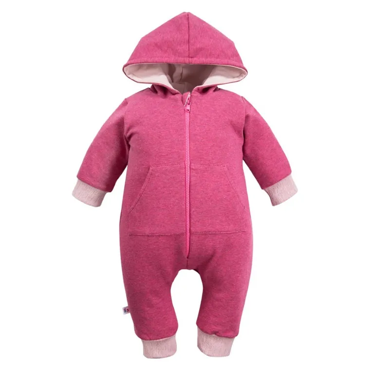 Kombinezon przejściowy dziewczęcy z kapturem, bordowy, Eevi