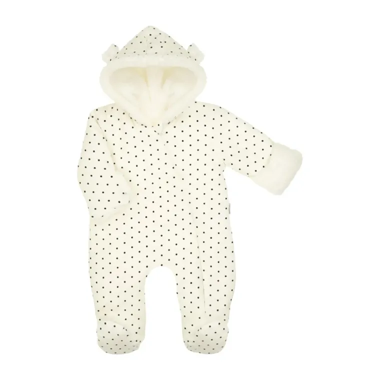 Kombinezon przejściowy dziewczęcy z kapturem, ecru, Nicol