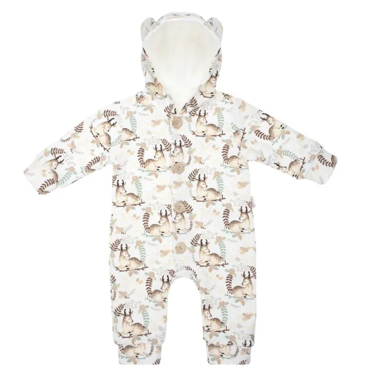 Kombinezon przejściowy dziewczęcy z kapturem, ecru, Nicol