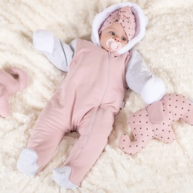 Kombinezon przejściowy dziewczęcy z kapturem, ocieplany, mix, Nicol