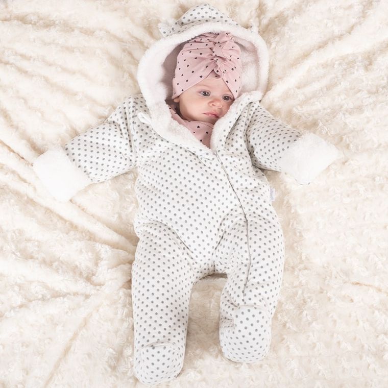 Kombinezon przejściowy dziewczęcy z kapturem, ocieplany, mix, Nicol