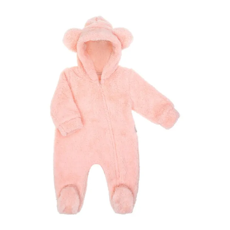 Kombinezon przejściowy dziewczęcy z kapturem, ocieplany, różowy, Nicol