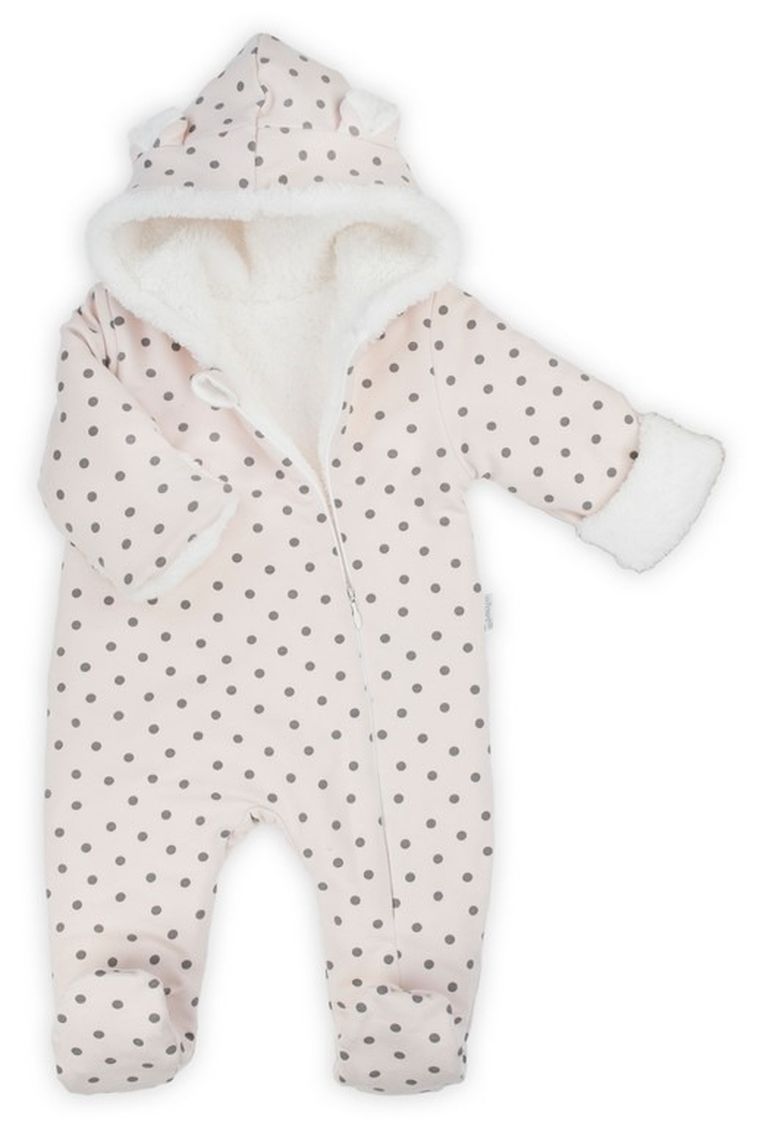 Kombinezon przejściowy dziewczęcy z kapturem, różowy, Nicol