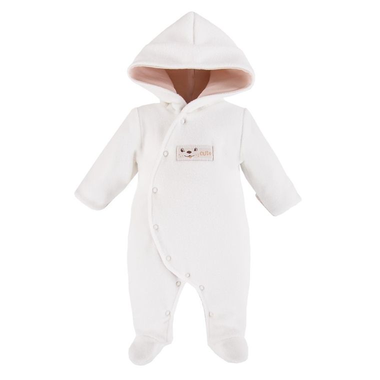 Kombinezon przejściowy niemowlęcy z kapturem, ecru, Eevi