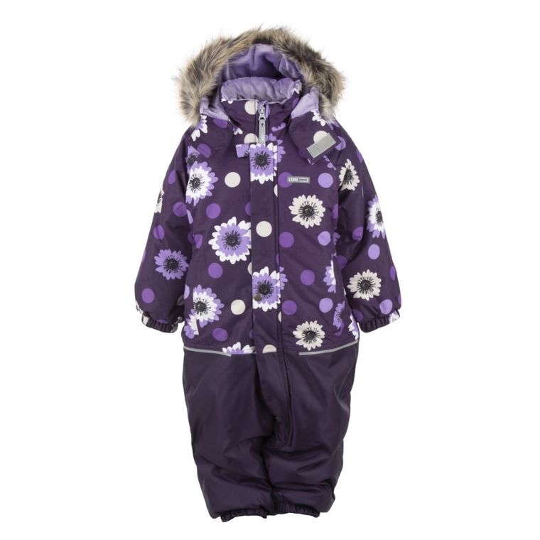 Kombinezon zimowy dziewczęcy z kapturem, fioletowy, Lenne