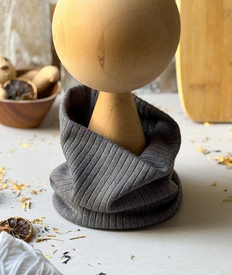 Komin dziecięcy, sweterkowy, grafitowy, Iltom