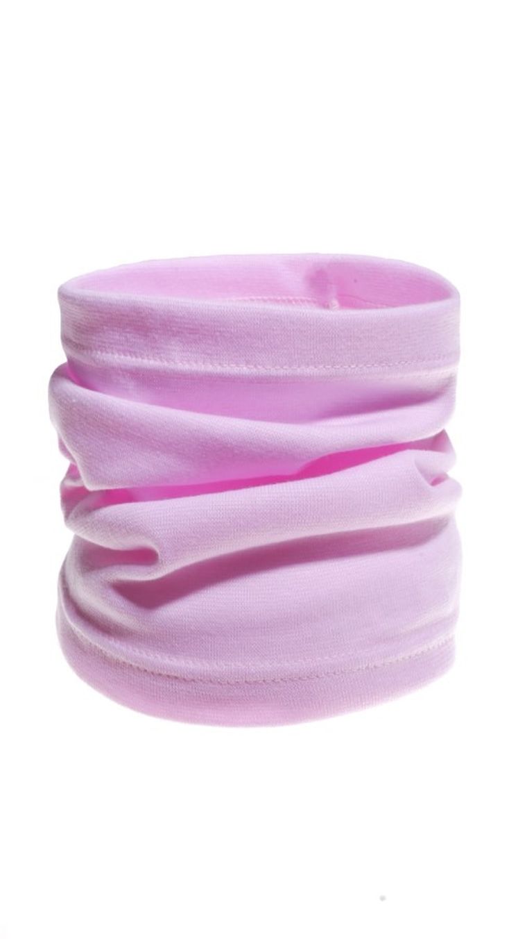 Komin dziewczęcy, jasnoróżowy, bawełniany, Ambra