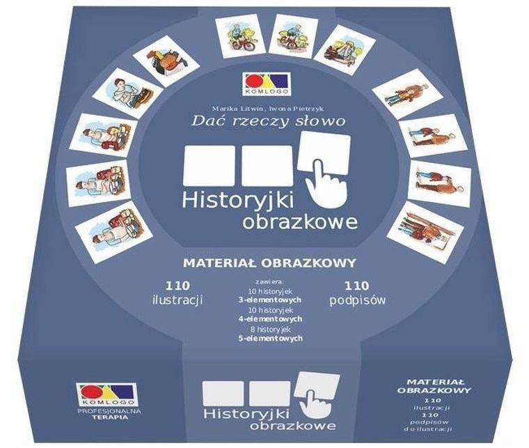 Komlogo, Dać rzeczy słowo, Historyjki obrazkowe, gra towarzyska