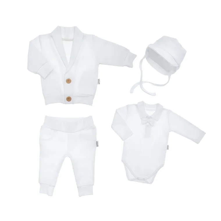 Komplet chłopięcy 4-częściowy, biały, Nicol