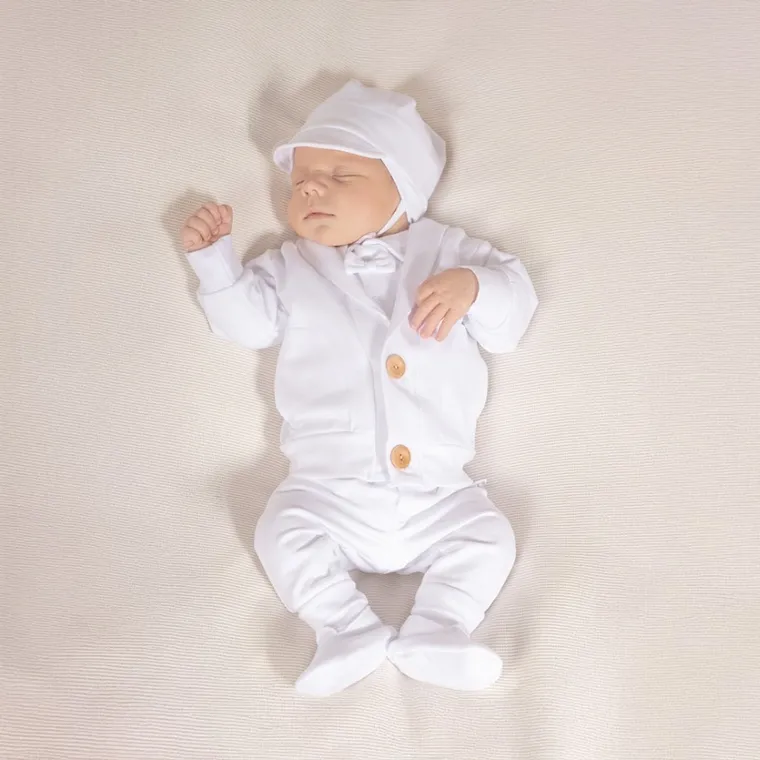 Komplet chłopięcy 5-częściowy, biały, Nicol