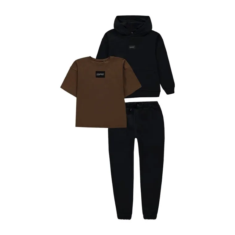 Komplet chłopięcy, Bluza z kapturem, T-shirt, Spodnie dresowe, mix, Esprit