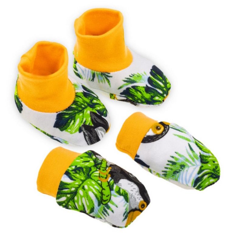 Komplet chłopięcy, Buciki niechodki, Rękawiczki niedrapki, mix, Nicol