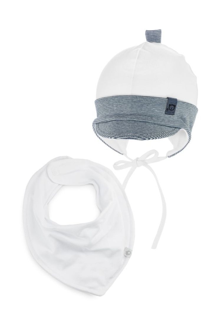 Komplet chłopięcy, Czapka, Chustka, biały, Iltom
