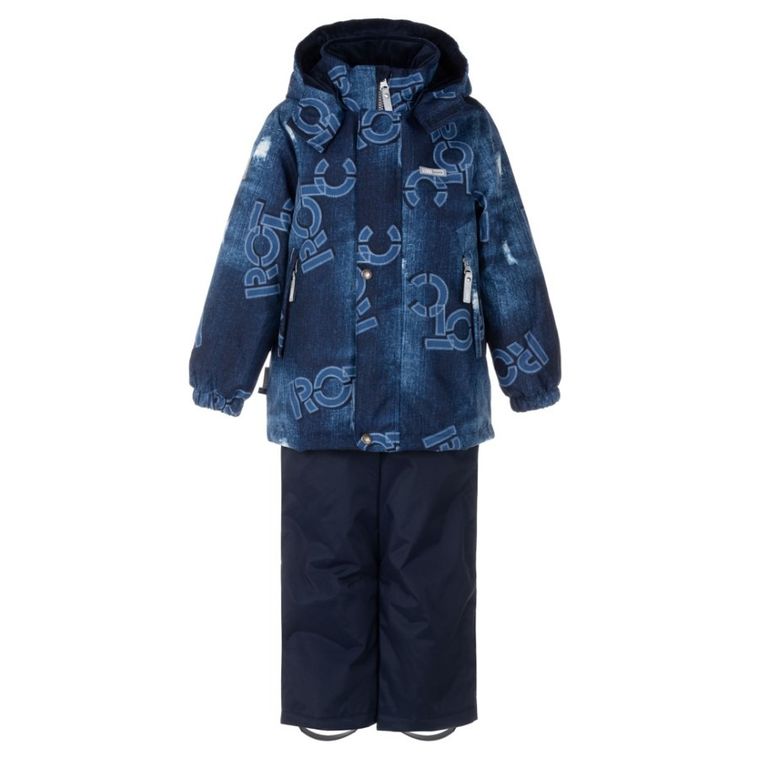 Komplet chłopięcy, Kurtka narciarska z kapturem, Spodnie narciarskie, niebieski, Lenne