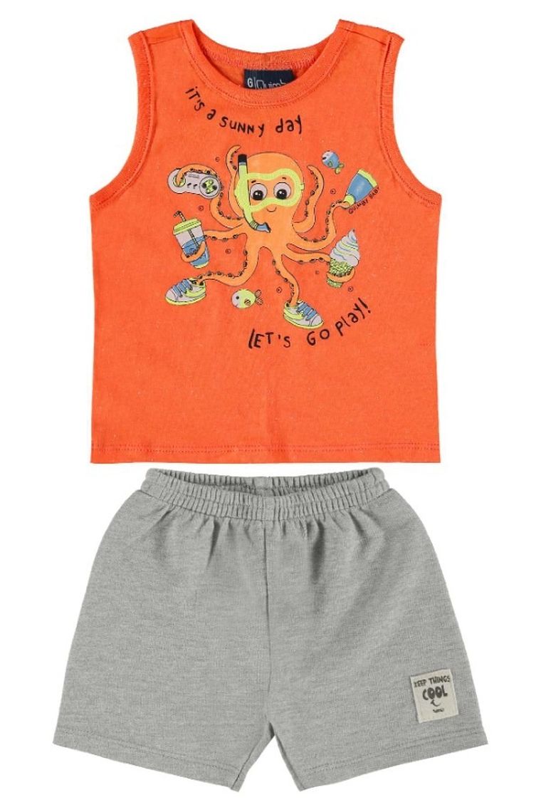 Komplet chłopięcy, T-shirt bez rękawów, Szorty, mix, Quimby