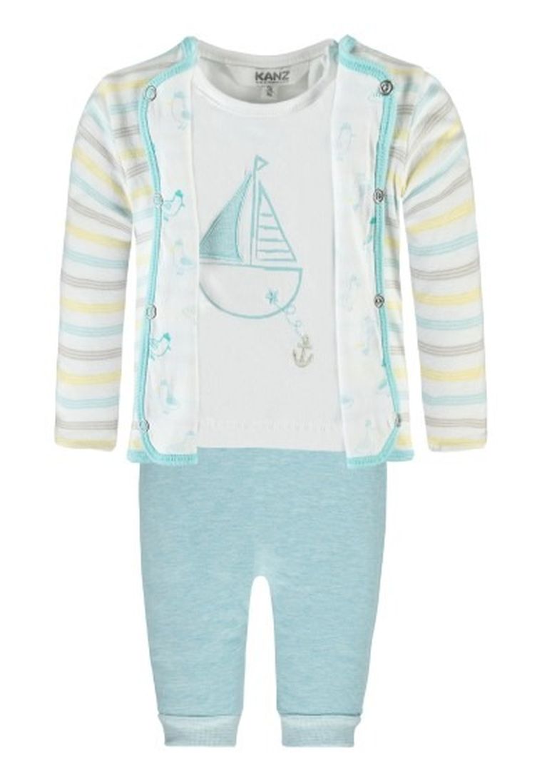 Komplet chłopięcy, T-shirt, Kaftanik, Spodnie, mix, Kanz