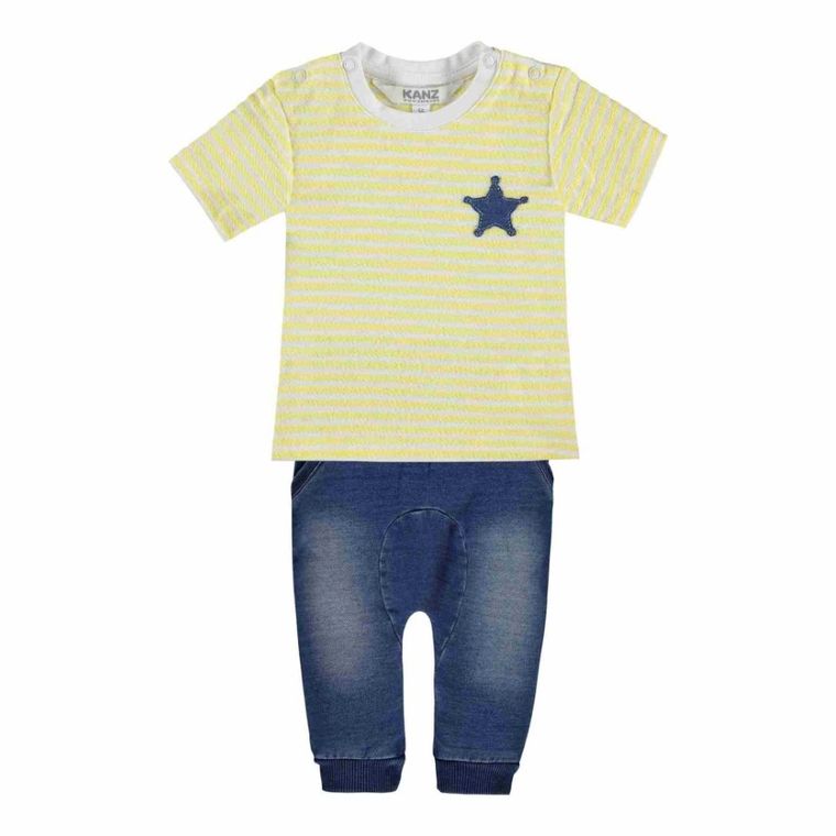 Komplet chłopięcy, T-shirt, Spodnie jeansowe, mix, Kanz