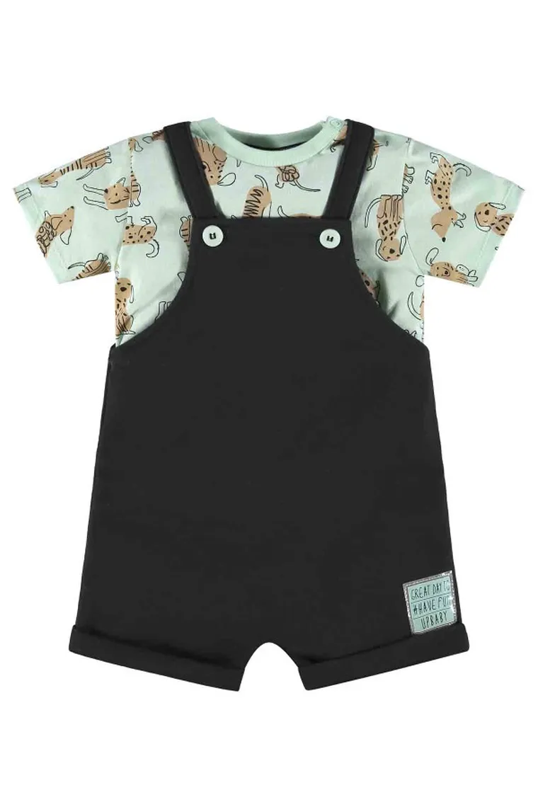 Komplet chłopięcy, T-shirt, Spodnie ogrodniczki, mix, Up Baby