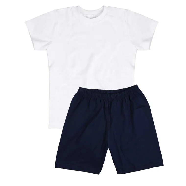 Komplet chłopięcy, T-shirt, Szorty, biało-granatowy, Tup Tup