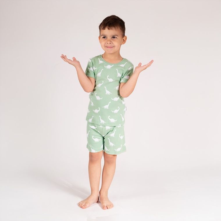 Komplet chłopięcy, T-shirt, Szorty, miętowy, Nicol