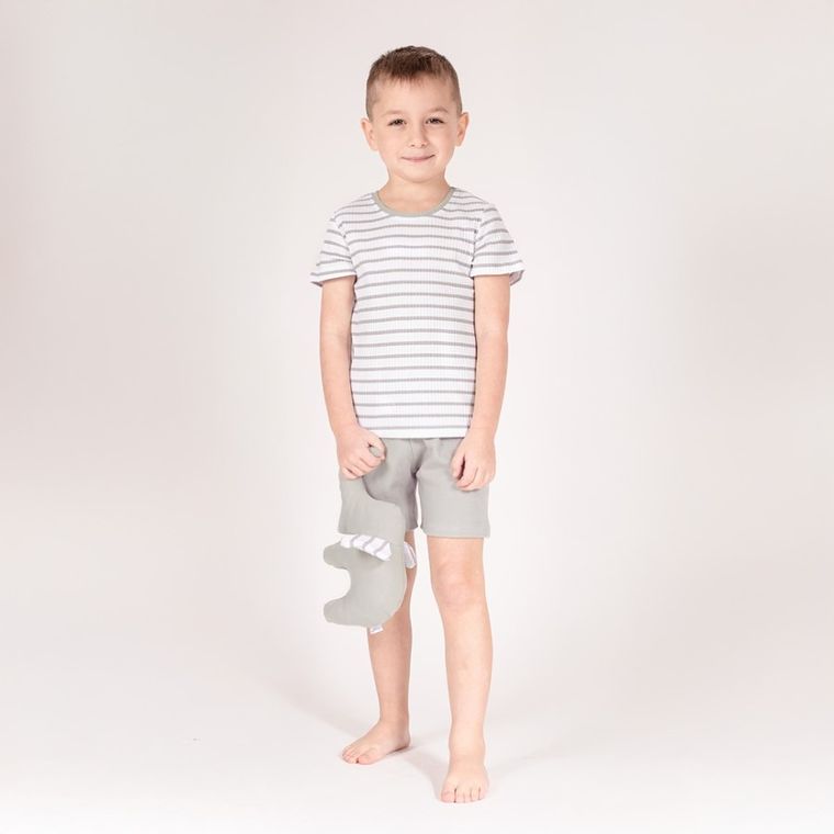 Komplet chłopięcy, T-shirt, Szorty, szary, Nicol