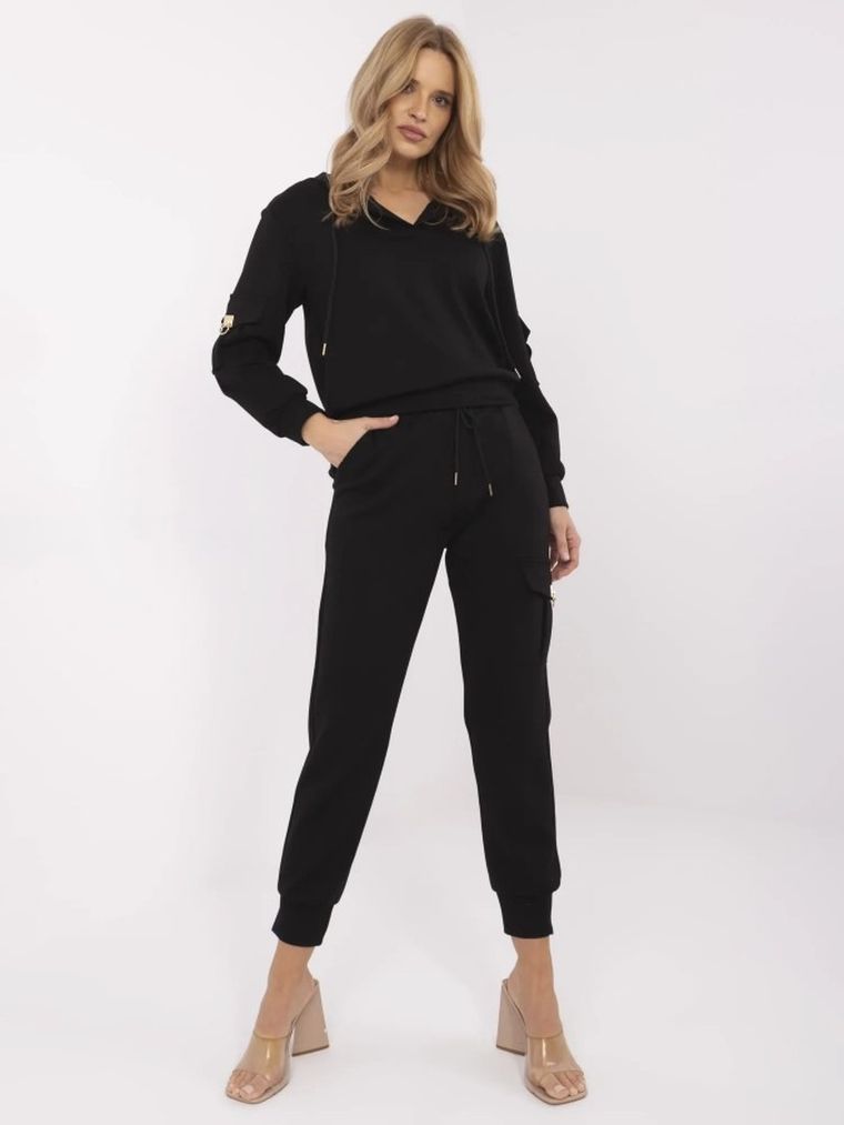 Komplet damski, czarny, Vinceotto