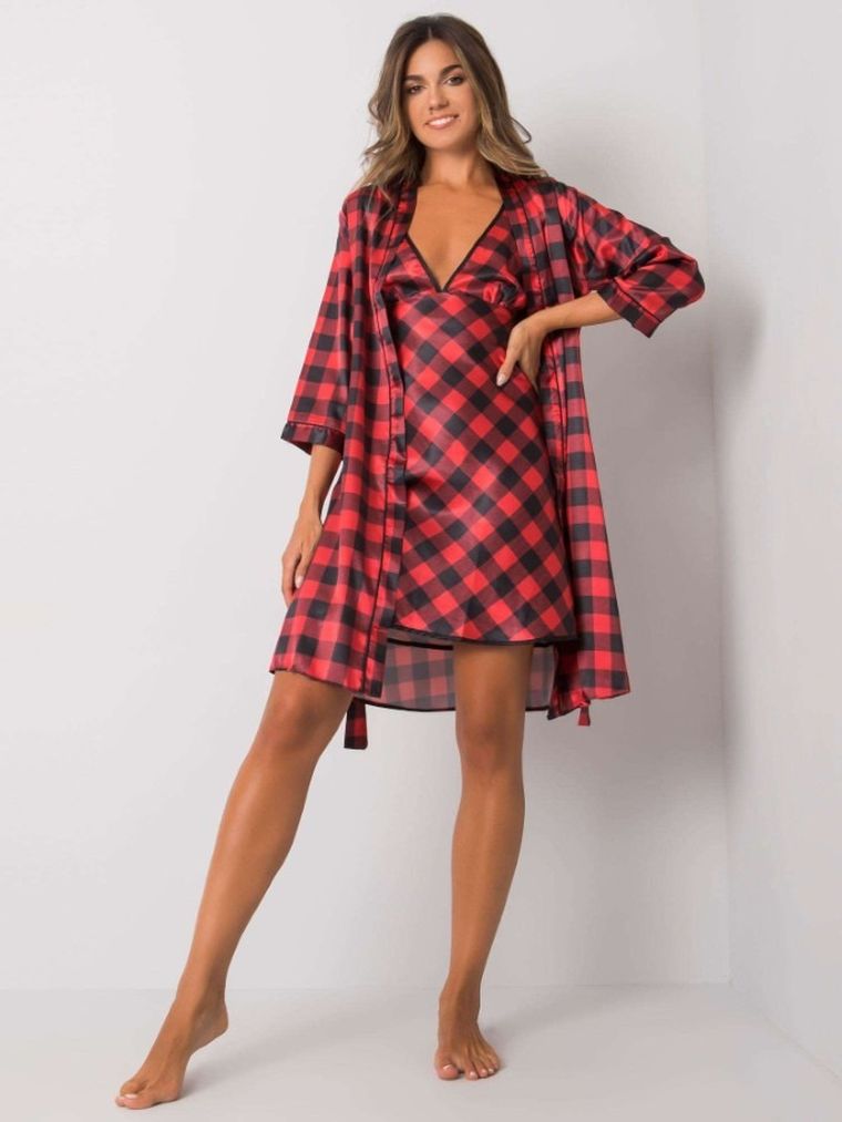 Komplet damski, Koszula nocna bez rękawów, Szlafrok, mix, Xsapienza