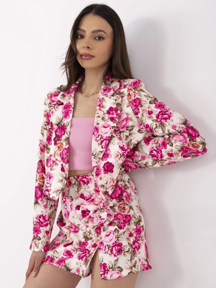 Komplet damski, różowy, Italy Moda