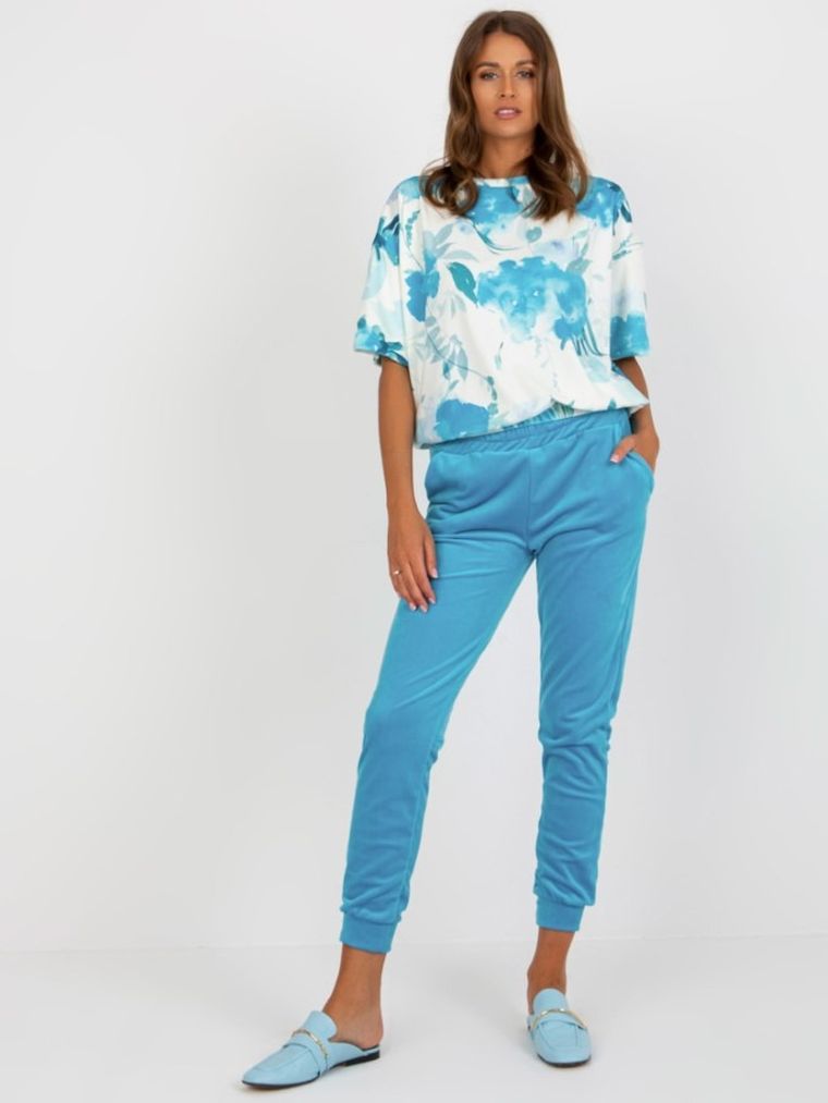 Komplet damski, T-shirt, Spodnie dresowe, mix, Rue Paris