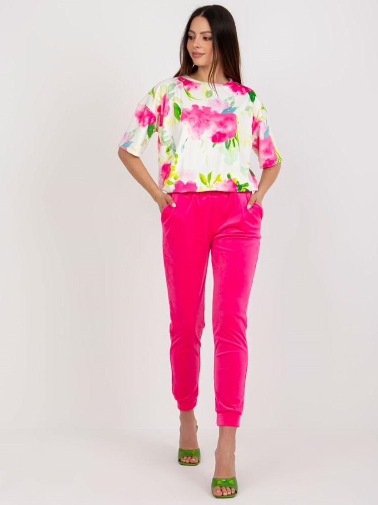 Komplet damski, T-shirt, Spodnie dresowe, mix, Rue Paris