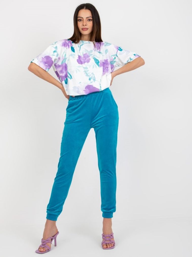 Komplet damski, T-shirt, Spodnie dresowe, mix, Rue Paris