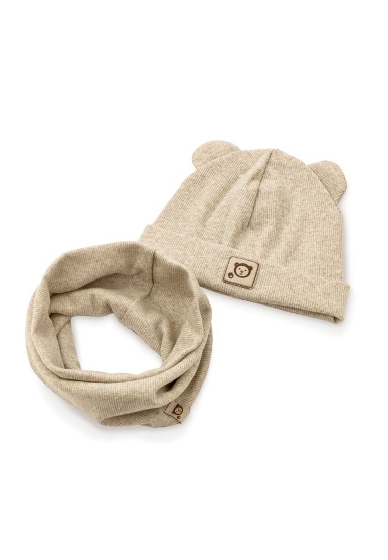 Komplet dziecięcy, Czapka, Komin, beżowy, Iltom