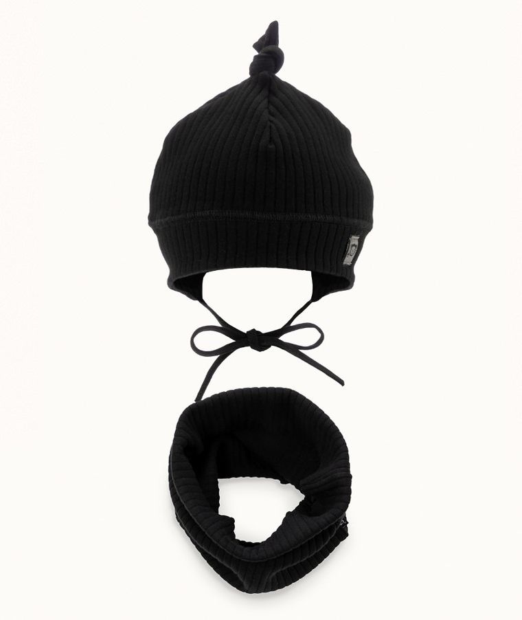 Komplet dziecięcy, Czapka, Komin, czarny, Iltom