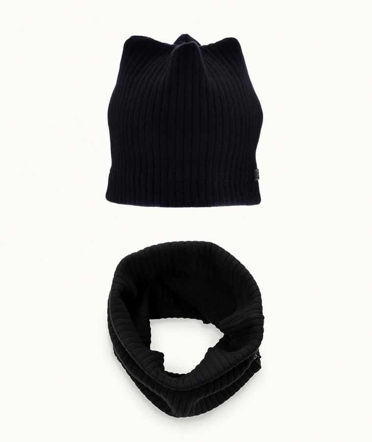 Komplet dziecięcy, Czapka, Komin, czarny, Iltom