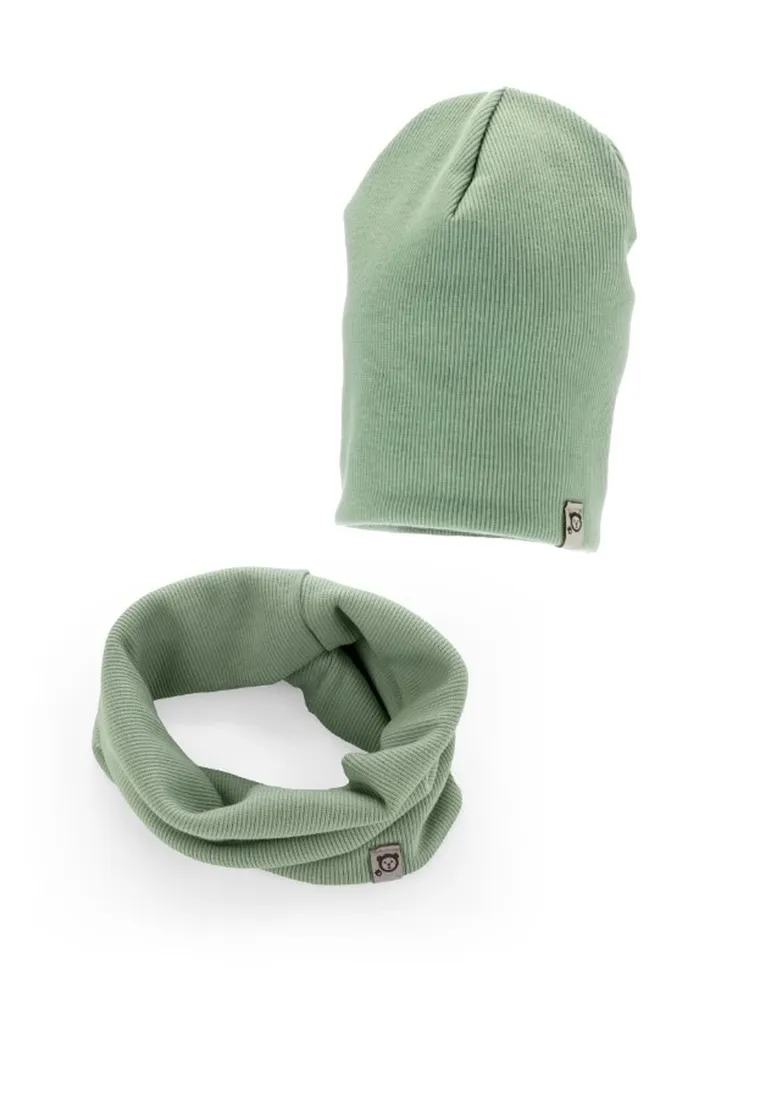 Komplet dziecięcy, Czapka, Komin, miętowy, Iltom