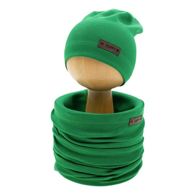 Komplet dziecięcy, Czapka, Komin, zielony, Nicol