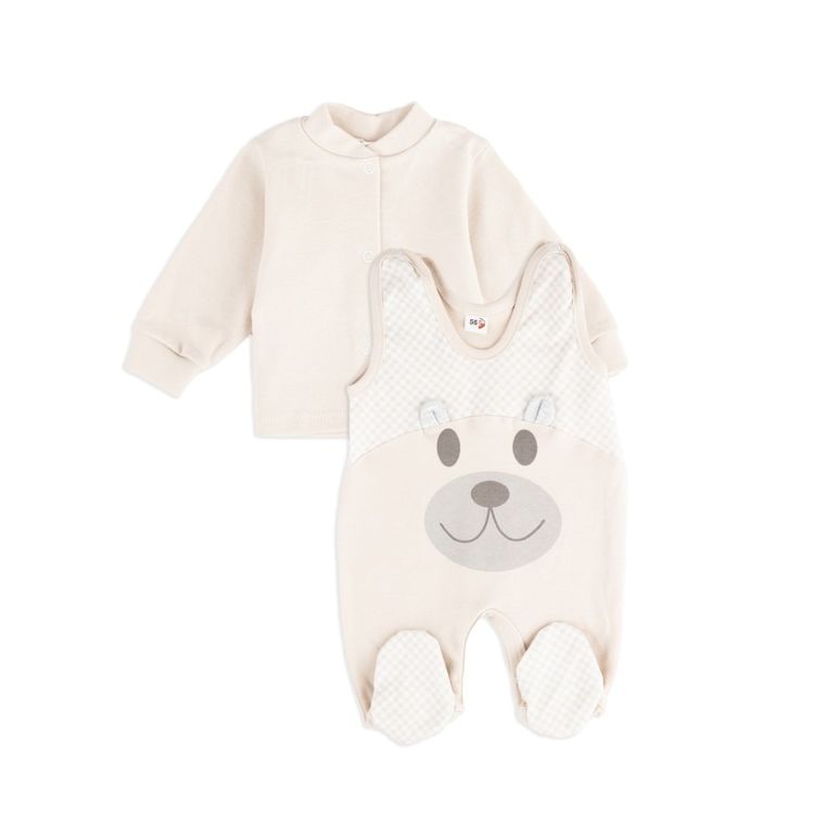 Komplet dziecięcy, Kaftanik, Śpiochy, beżowy, Tup Tup