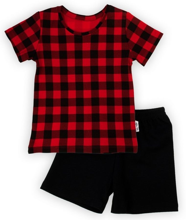 Komplet dziecięcy, T-shirt, Szorty, czerwono-czarny, Nicol