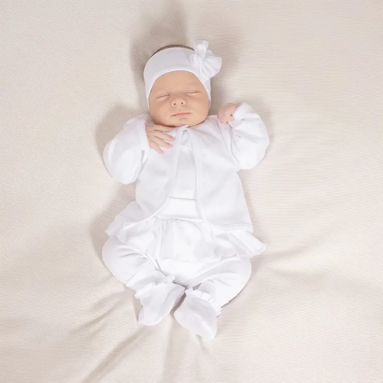 Komplet dziewczęcy 5-częściowy, biały, Nicol