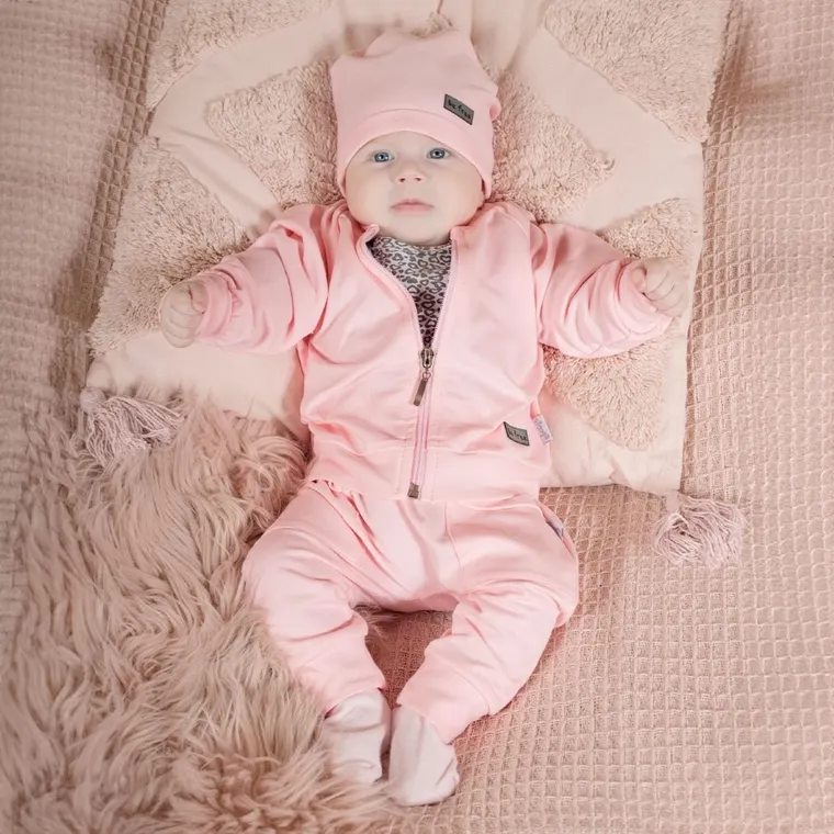 Komplet dziewczęcy, Bluza rozpinana, Body z długim rękawem, Spodnie dresowe, Czapka, mix, Nicol