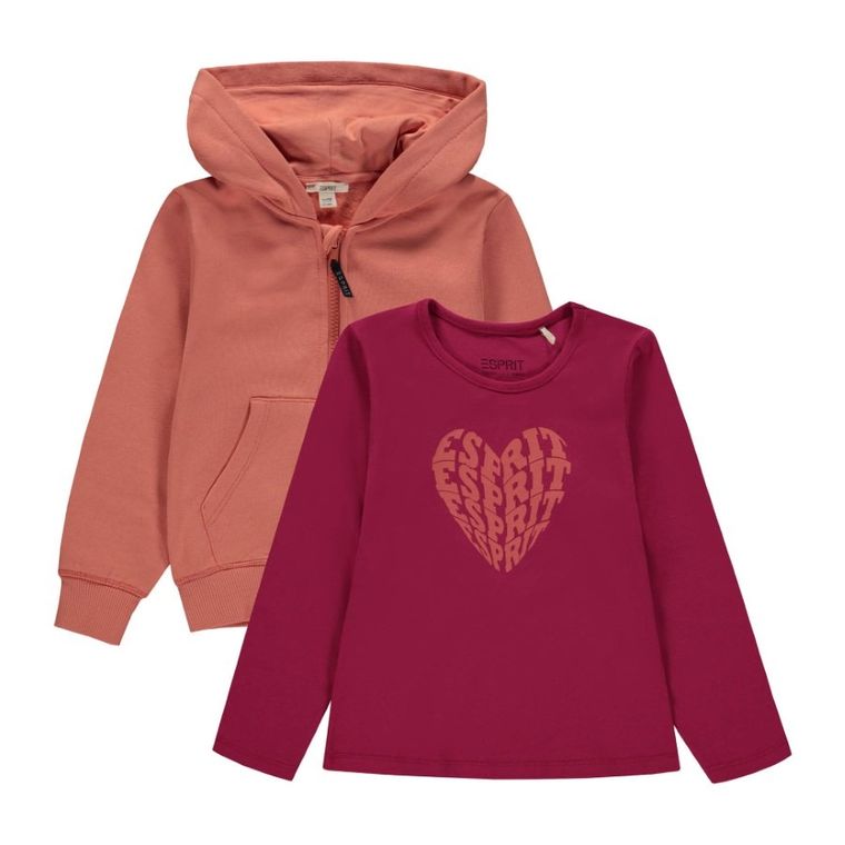 Komplet dziewczęcy, Bluzka z długim rękawem, Bluza z kapturem, rozpinana, mix, Eprit